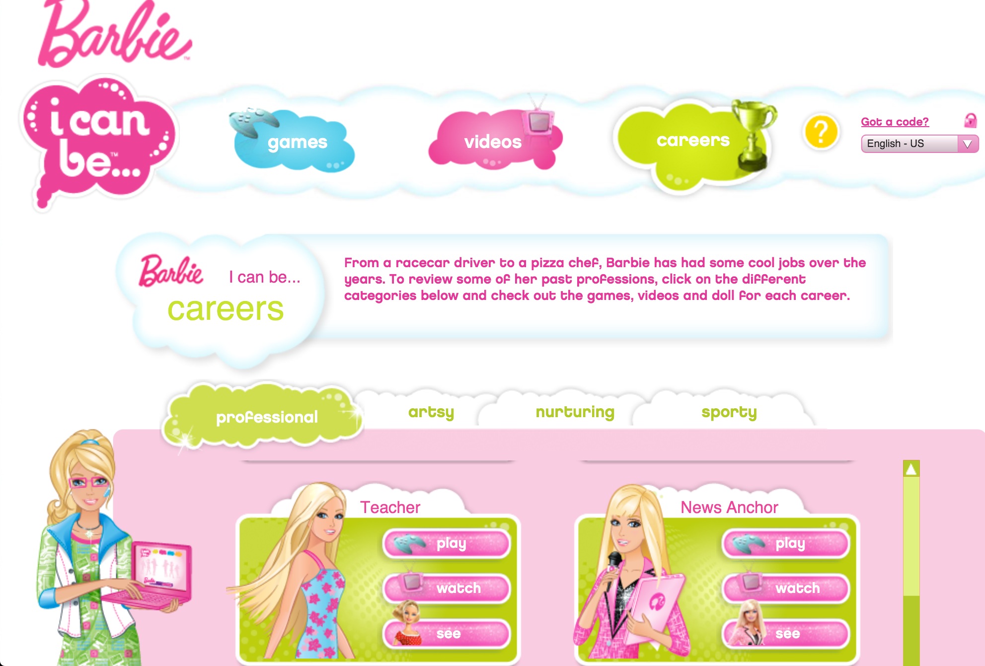 barbie games and videos